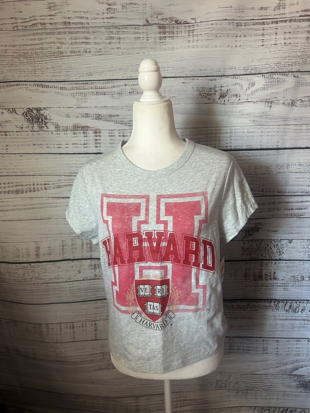 NWT Hybrid Apparel Gray Tee with Red Harvard Graphic tee size XL